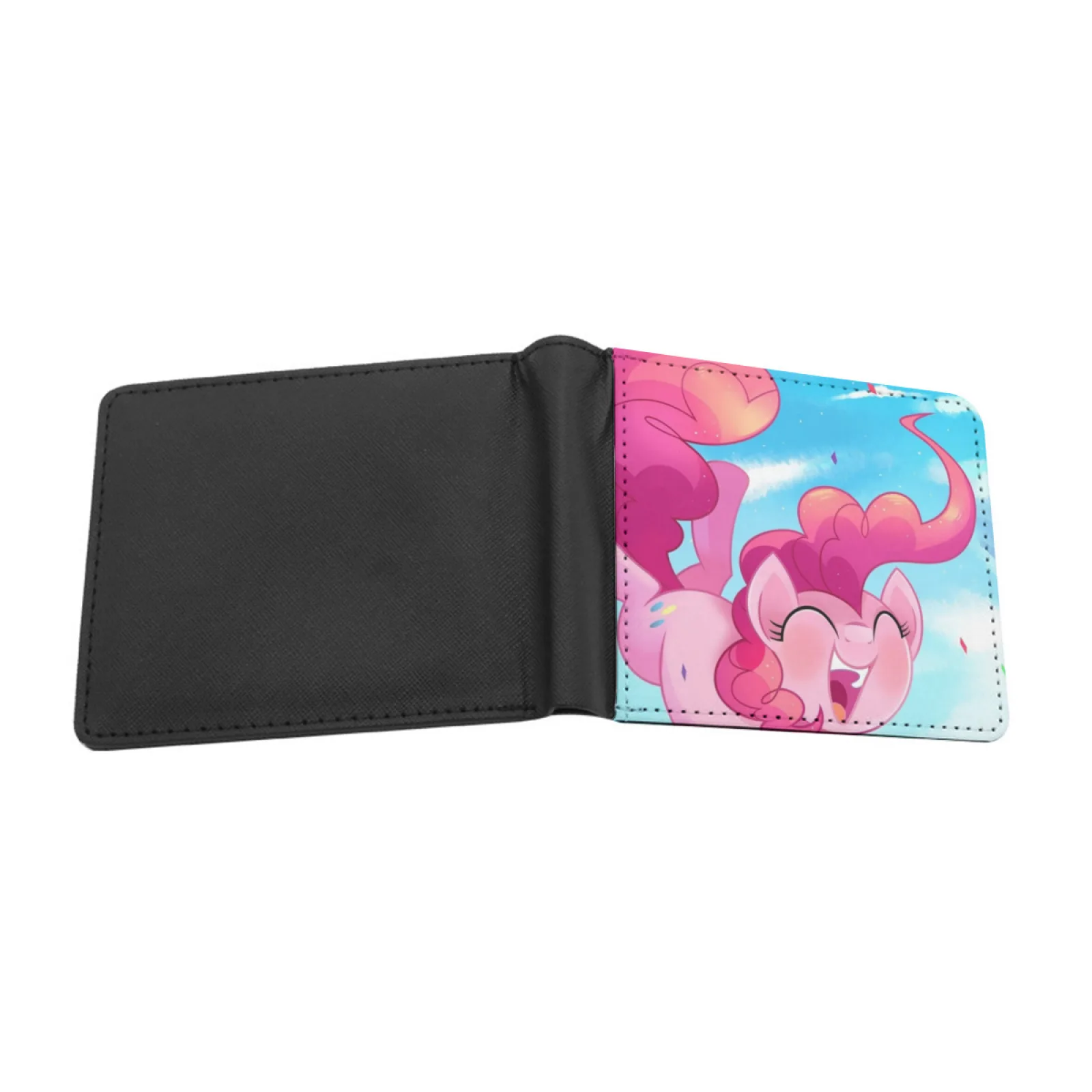 Pinkie Pie Surprise Personalized Wallet For Men And Women Pu Leather Short Pocket Purse Mlp Pink Pinkie Pie Personalized Print