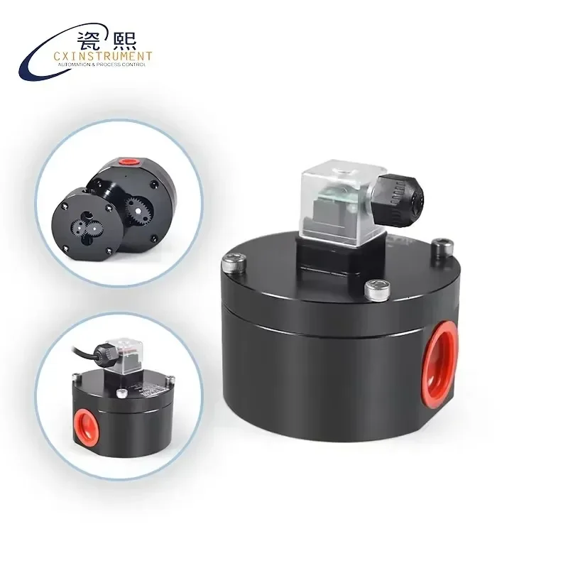 High Viscosity Liquid Gear Flow Meter for Lubricating Oil Fuel Adhesive Grease Micro Volumetric Flow Sensor 50Bar