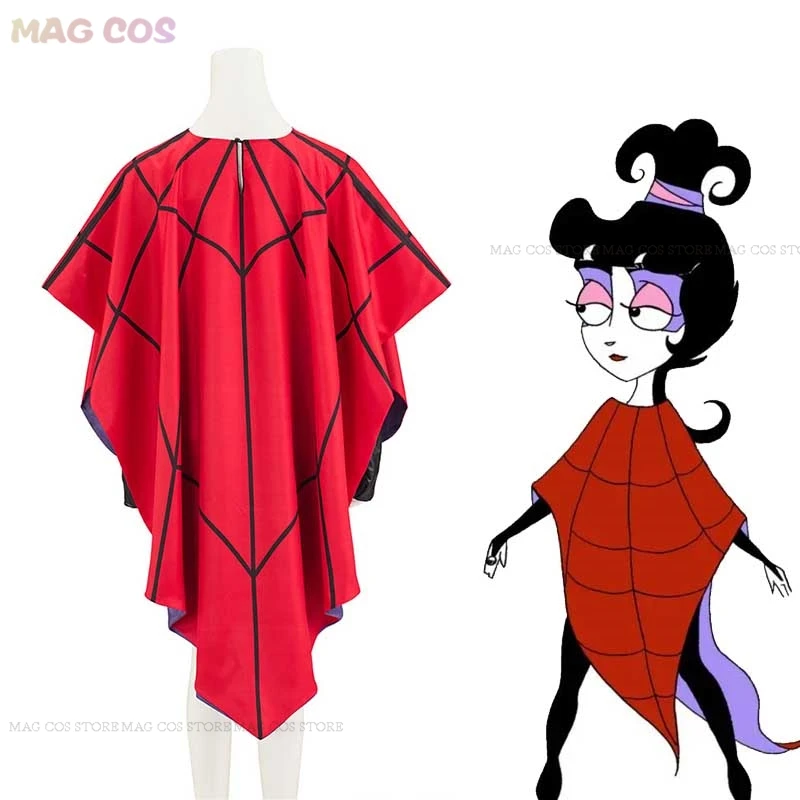 2024 Tv Juice Lydia Cosplay Fantasy Women Red Cloak ONLY Costume Beetle Fantasia Spider Web Cape Outfits Halloween Carnival Suit