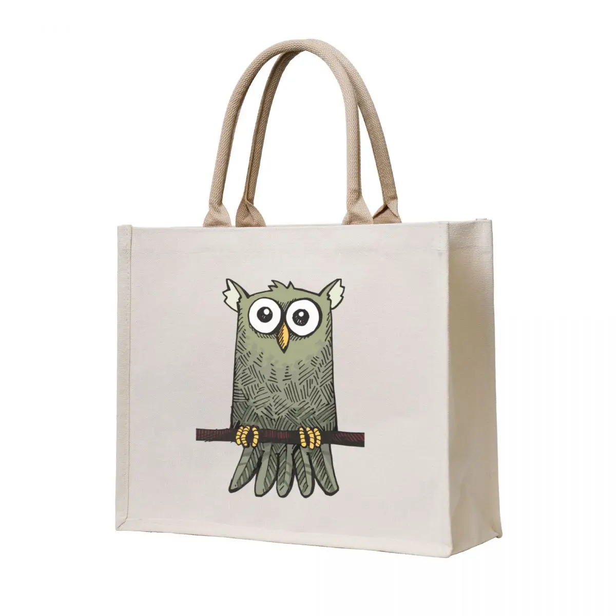 

Cute little owl character, hand drawn Tote Bag handbag sac pour femme Canvas shoulder bag