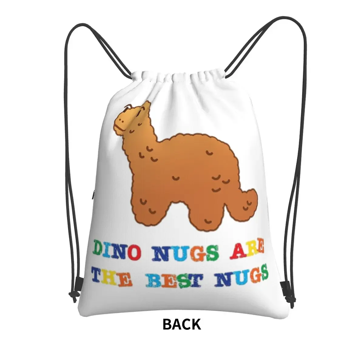 Dino Nug Portable Backpacks Drawstring Bag Fashion Drawstring Bundle Pocket Book Bags For School Students