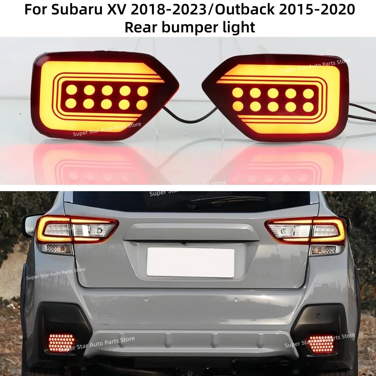 

Для Subaru XV 2018-2023/Outback 2015-2020: Модифицированные светодиодные фонари заднего бампера (поворотники, стоп-сигналы, ходовые огни) — Автозапчасти