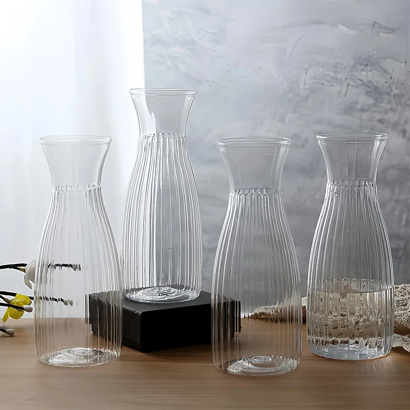 6 Transparent Modern Small Vases - for Decorating Wedding Tables and Dining Rooms, Transparent Vases, Home Tabletop Decoration, Windowsill Decoration, Flower Arrangement Containers, Shatterproof and Durable