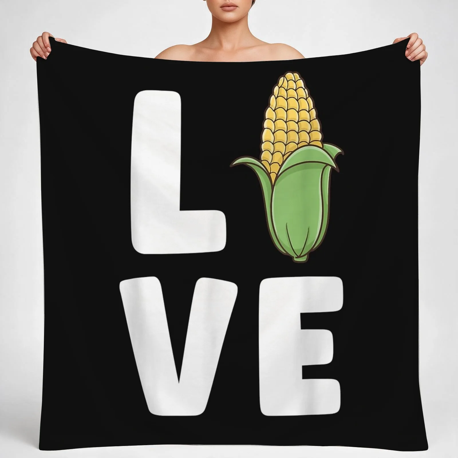 Funny Corn Love Farmer Farming Corn Lover Summer Throw Blanket couch cozy soft plush fuzzy picnic outdoor blanket