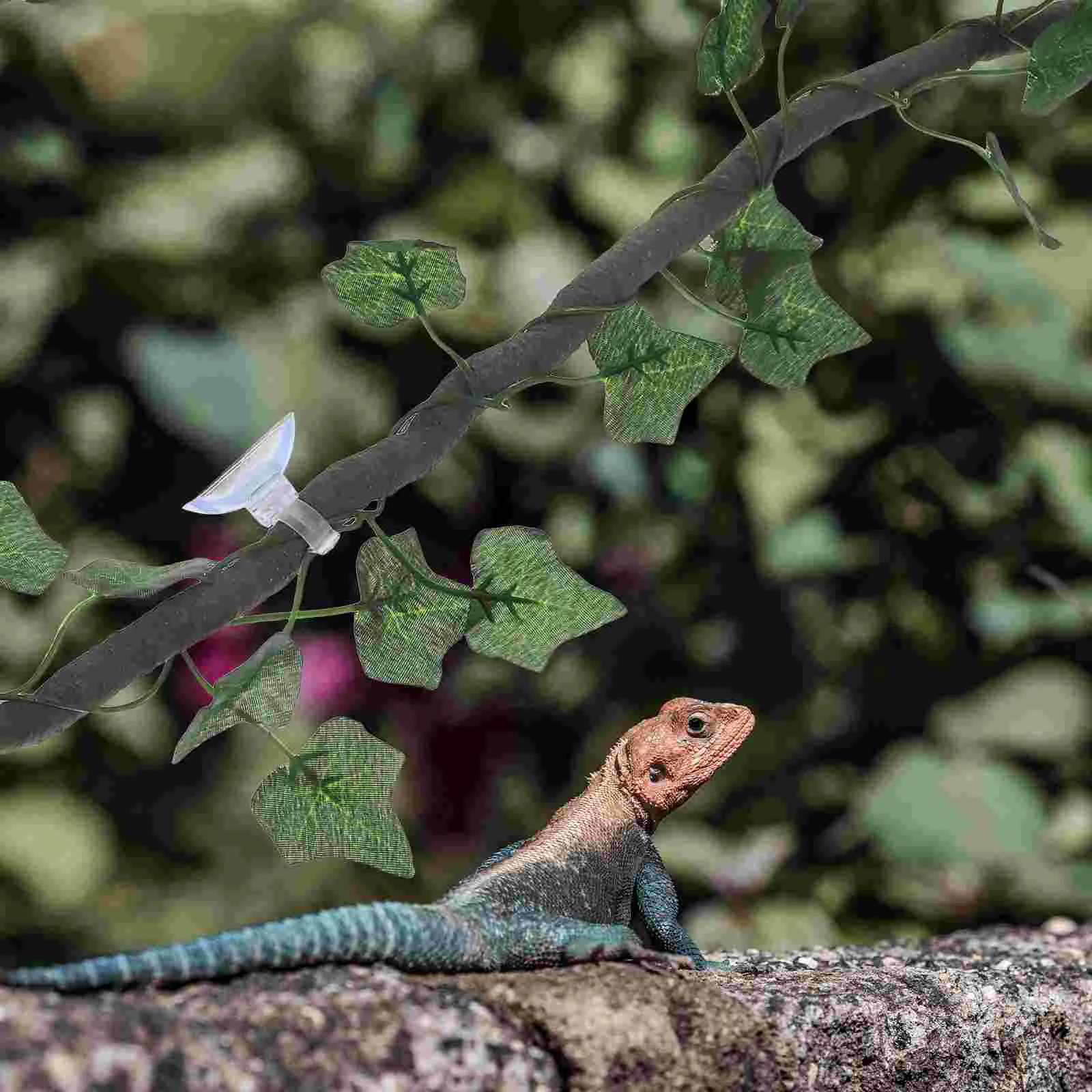 Vine Sarmaşıklar Yapay Sarmaşık Yaprağı Pet Habitat Dekor Akvaryum ve Teraryum için Rattan Şerit Dekorasyon