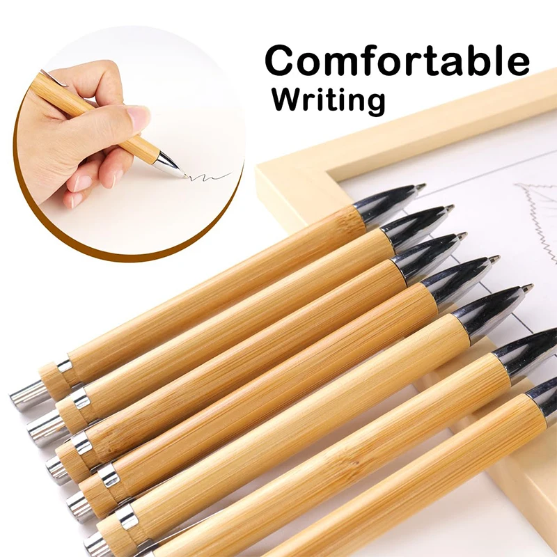 10-100Pcs Bamboo Wood Recycle Ballpoint Pens