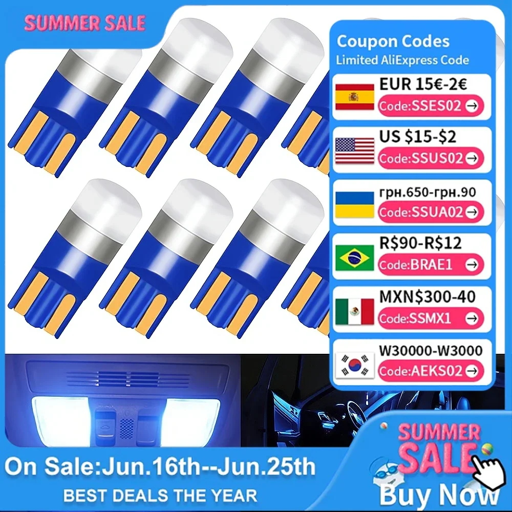 

10X T10 LED 3030 1SMD Car Clearance Lights Reading Lamp Auto Interior Vehicle Dome Door Bulb Accessories Trunk 6000K Waterproof