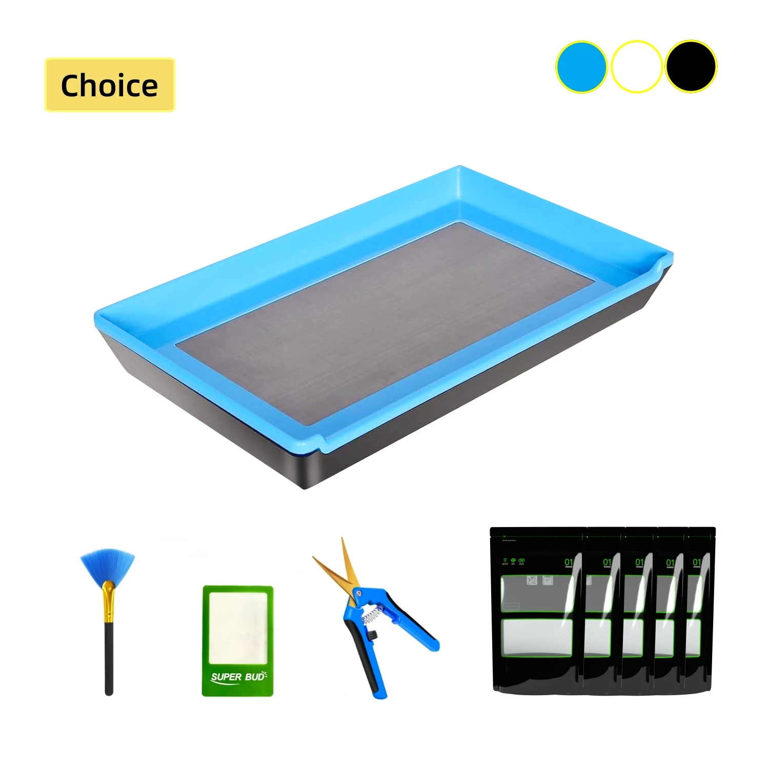 Trim Tray Kit with Trimming Tray 12" x 20", 150 Micron Pollen Screen, Bottom Harvest Bin, Scissors, Herb Plant Flower Dry Sifter view 4