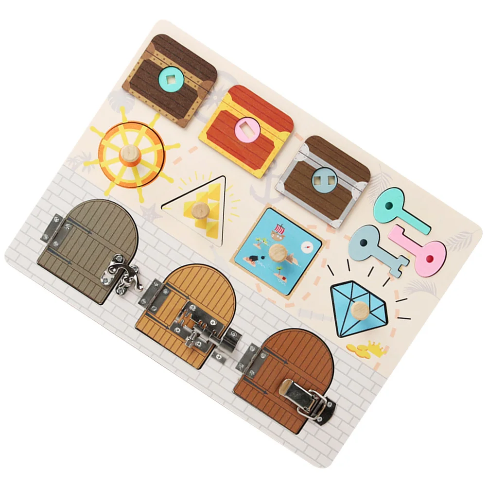 Placa ocupada de madeira para crianças, educacional precoce, aprendizagem, quebra-cabeça, jogo de correspondência, atividade de impulso infantil, placa cognitiva sensorial