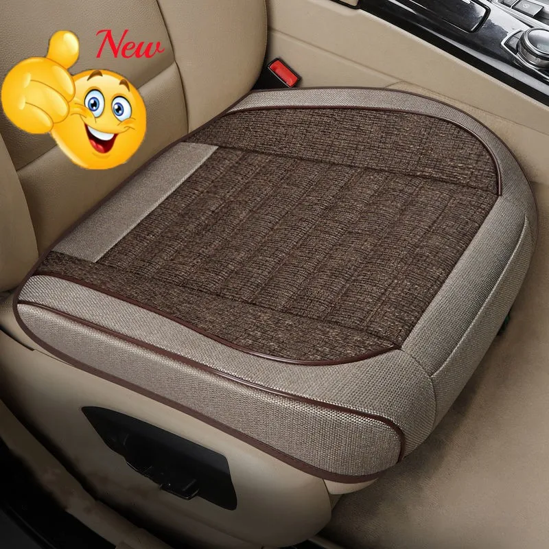 3D Flax Car Seat Protector Cover Universal Seat Anti-Slip Mat Luxury Car Interior Accessories Breathable Driver Seat Cushion