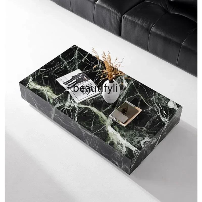 

A Italian Minimalist High-End Marble Tea Table Large Apartment Living Room Rectangular Box Tea Table Design Tea Table