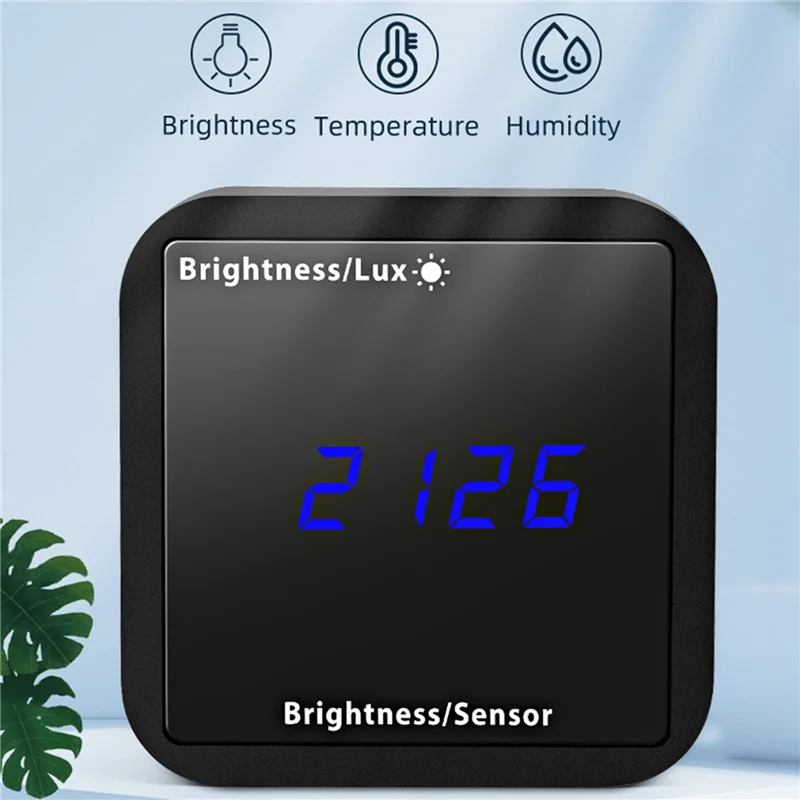 SQPP-2X Tuya Zigbee Light Sensor Brightness Detector With Temperature Humidity Detection Display Smart Home Security Linkage