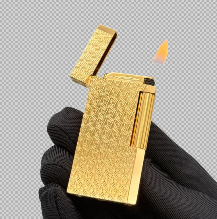 Wheat Ear Grain Engraved Texture Soft Flame Lighter, Refillable Butane Gas Metal Lighter, Luxury Smoking Accessory Collectible