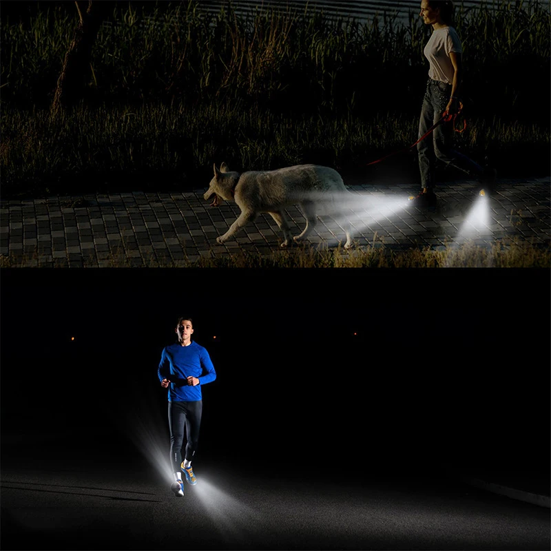 LED-Lauflicht, Outdoor-Sport-Schuhlicht, Paarloch-Schuhlicht, Hundegehen, Wandern, Camping, USB-Leuchtschuhlicht, aus
