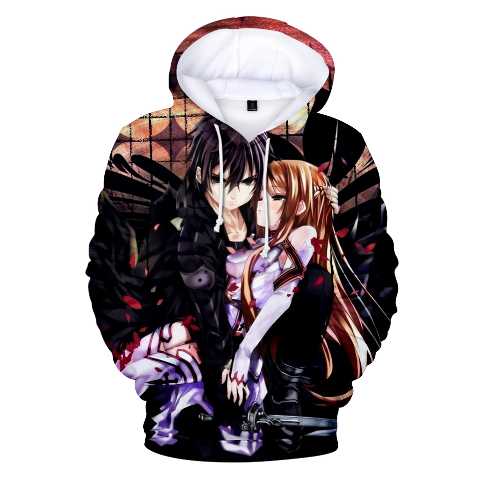 moda anime espada arte on-line sao 3d impresso hoodies harajuku hip hop moletom harajuku streetwear pullovers