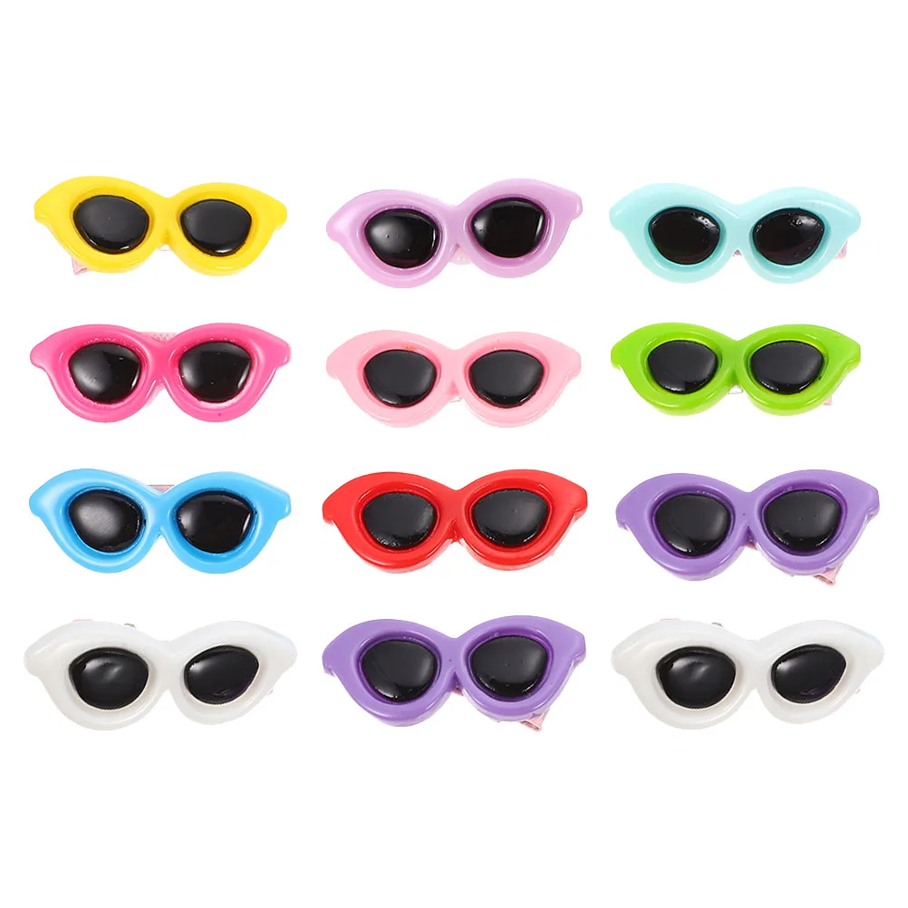 

12 Pcs Pet Glasses Hairpin Decors Dog Headdresses Cosplay Clips Hairpins Sunglasses Lovely