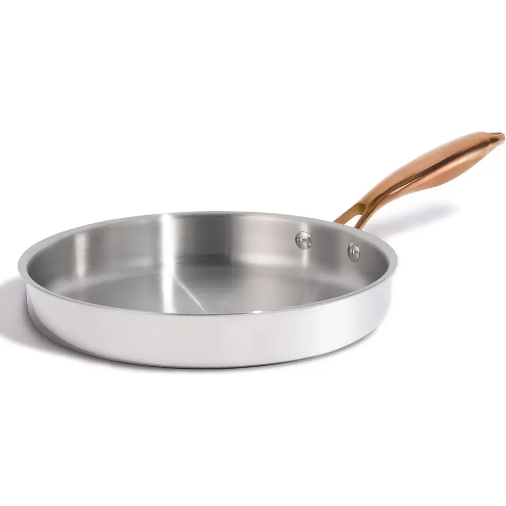 

10 Tri-Ply Stainless Steel Frying Pan, Non-Toxic, Oven Safe, Induction, Ceramic and Gas Cooktops Compatible