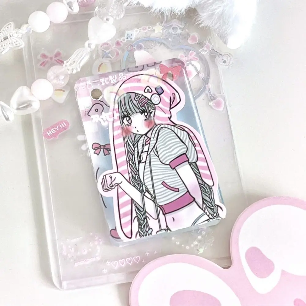 Korean Cute Rabbit Ear Blusher Sticker Kawaii Album DIY Decor Stickers Photo Card PET Kids Toy Sticker Decoration