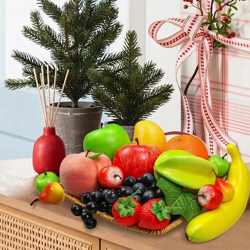 1/3Pcs Foam Artificial Fruit Decoration Living Room Wedding Outdoor Garden Decor Apple Banana Watermelon Lemon Fruit Platter