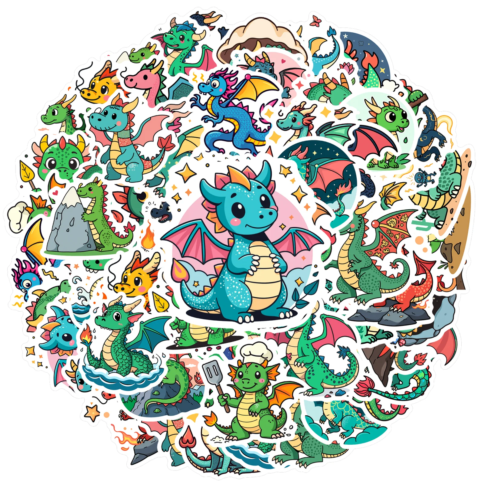 

35-100 шт., наклейки с героями мультфильмов в стиле фэнтези, милые наклейки для приключений, наклейки с животными для ноутбука, мотоцикла, багажа, телефона, гитары