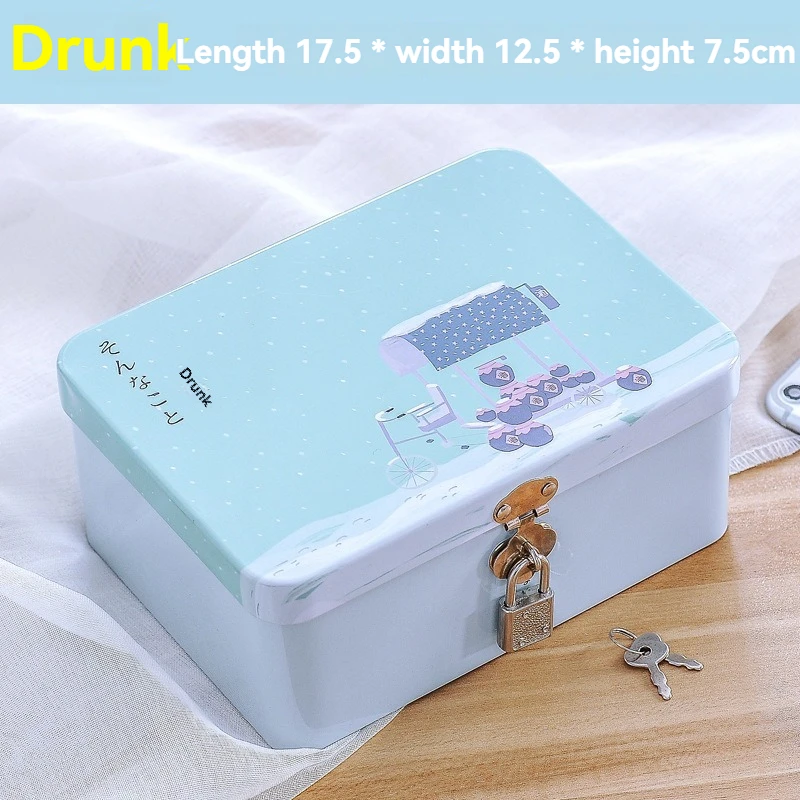 Creative Password With Lock Storage Box Tin Box Desktop Storage And Organization Storage Box Small box Cosmetics Box