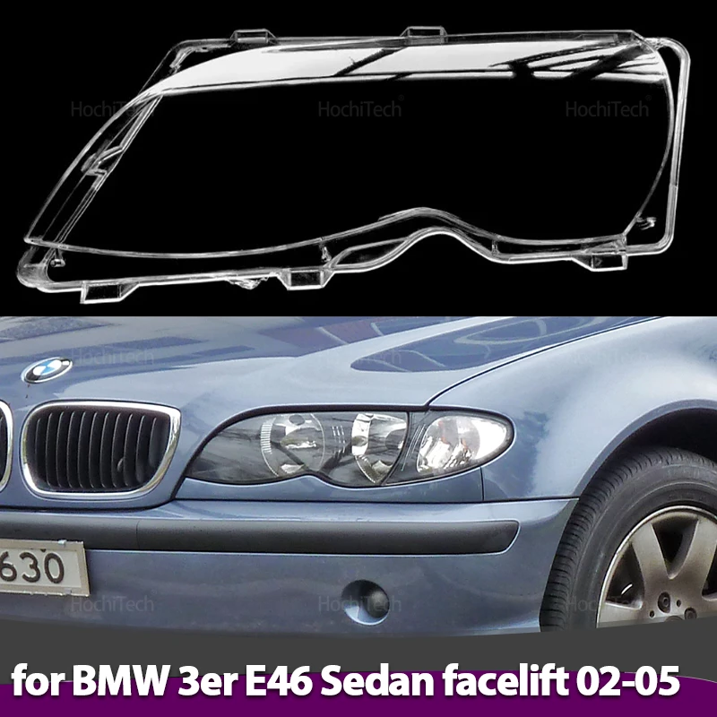 1 Paar Frontscheinwerfer-Objektivabdeckung für BMW 3er E46 Limousine 2002–2005 Autoscheinwerferabdeckung Transparenter Lampenschirm Lampenhaubenschale