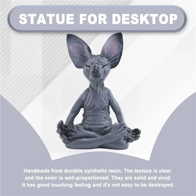 Sphynx Cat Meditate,Thinking Cat Statue,Meditating Thinking Cat,Sphynx Hairless Cat Meditation Collectible Decor Limited Time Of