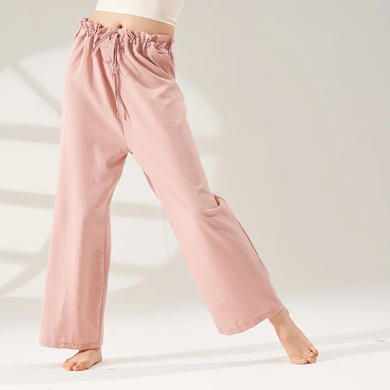 Pantaloni da danza moderna da donna primaverili ed estivi per la pratica della danza classica, pantaloni cinesi larghi e dritti