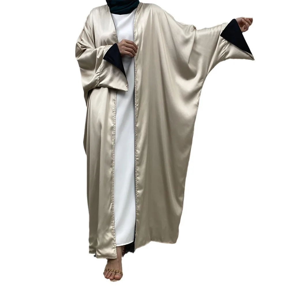 Cardigan en Polyester à la mode avec manches chauve-souris musulmanes, ample et Double face, Abaya 1428 Ramadan dubaï luxe Islam élégant