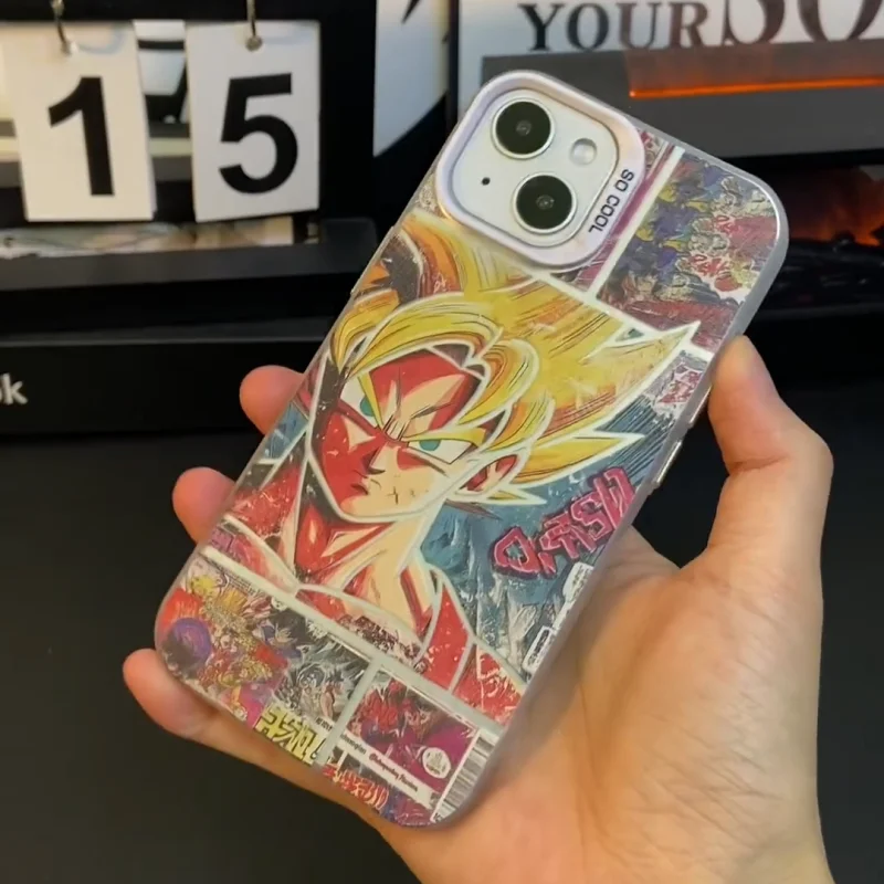 Etui na telefon iPhone 11 12 13 14 15 16 17 Pro Max Plus Air z motywem anime Dragon Ball Z, Son Goku, super Saiyan, odporne na wstrząsy. — zdjęcie produktu 4