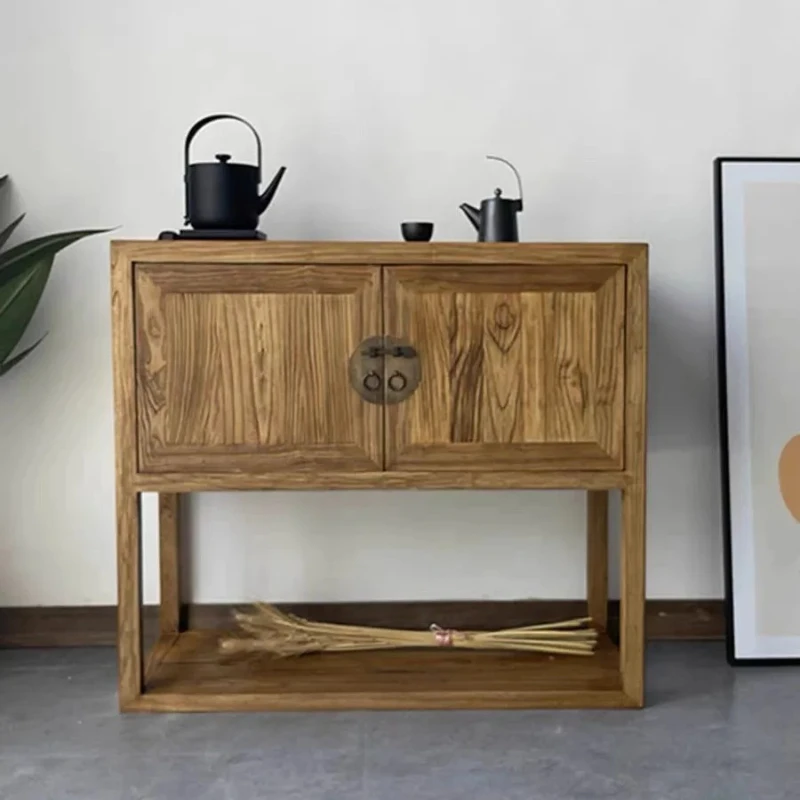 B & B solid wood teacup tableware storage tea corner a few old elm home floor edge a few living room dining side