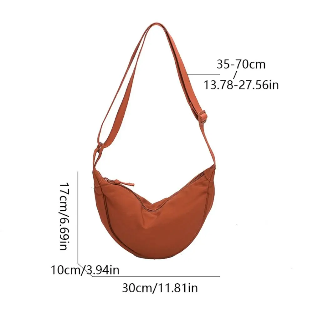 Casual Nylon Hobos Crossbody Bag Underarm Bag Korean Style Half-moon Bag Handbag Commute Single Shoulder Bags Unisex