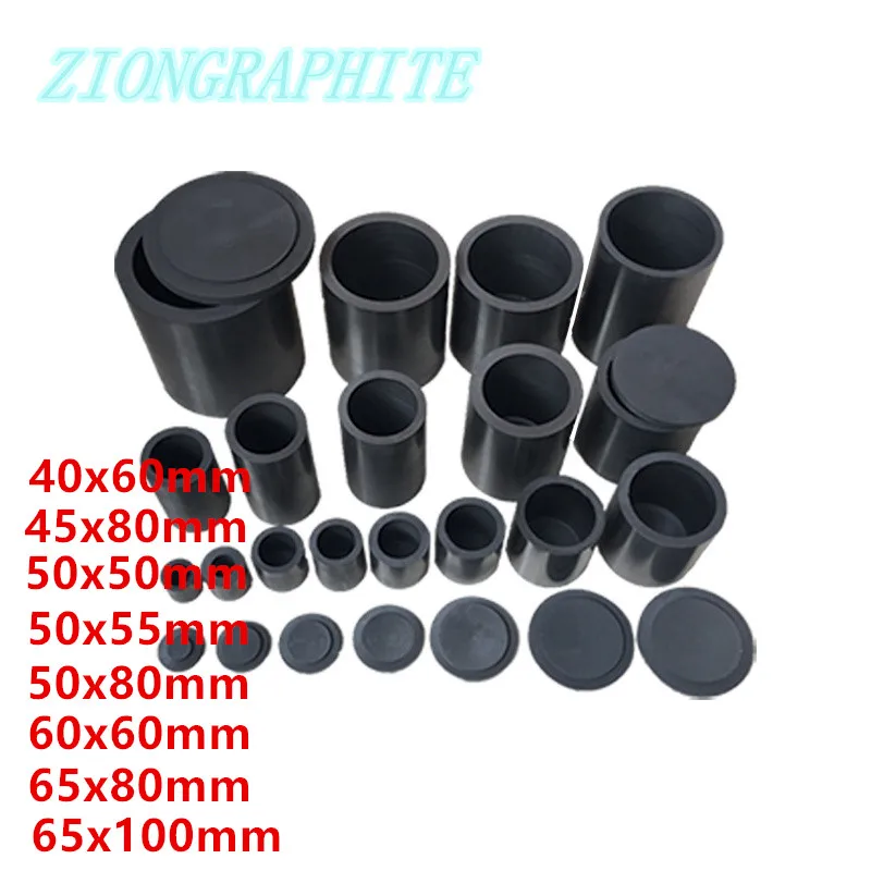 1 set Graphite Melting Crucible with lid Cylindrical For Melting Gold Silver Copper Brass Tool