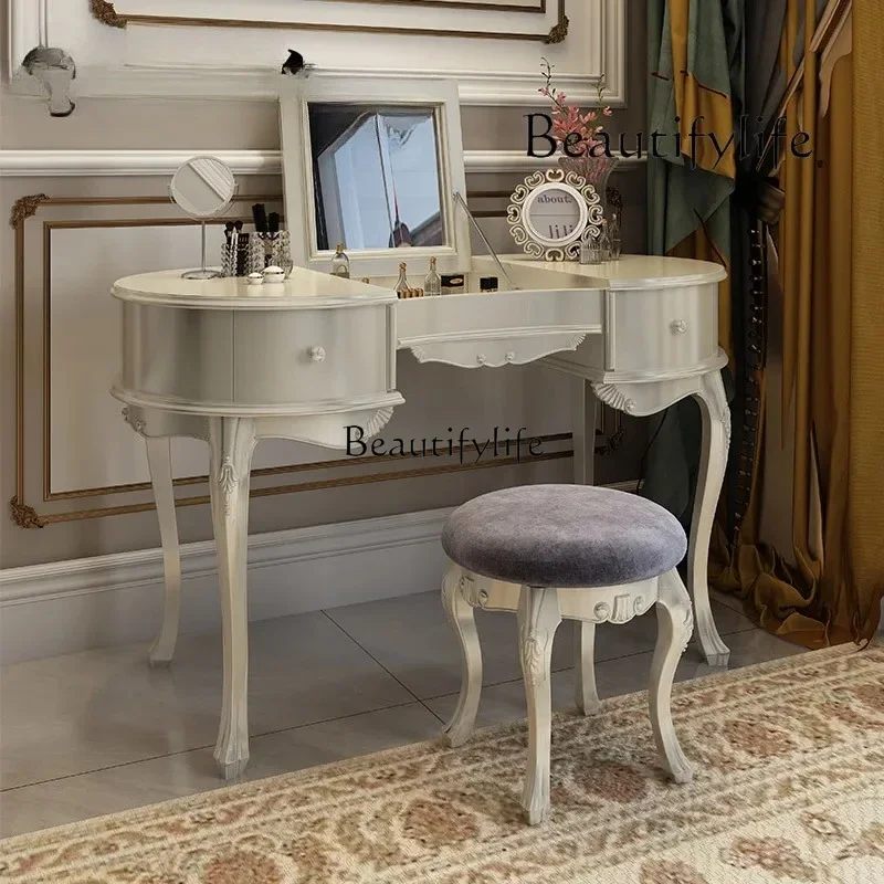

yj15 European neoclassical dresser French light luxury bedroom storage integrated dressing table small apartment desk