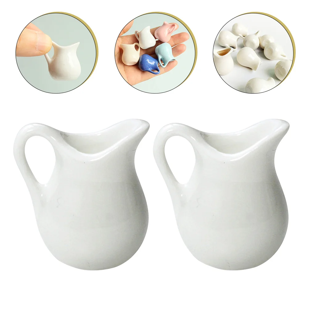 Jar Mini Milk Jug Large Food Containers Kitchen Props Coffee Machine Creamer Dispenser White Ceramics Toy