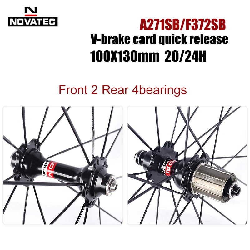 NEW Novatec 700C Road Bike Wheels Double Layer Alloy Brake Rim A271/F372SB Light Bicycle Hubs 20 24Hole 4bearings 7/11S Wheelset