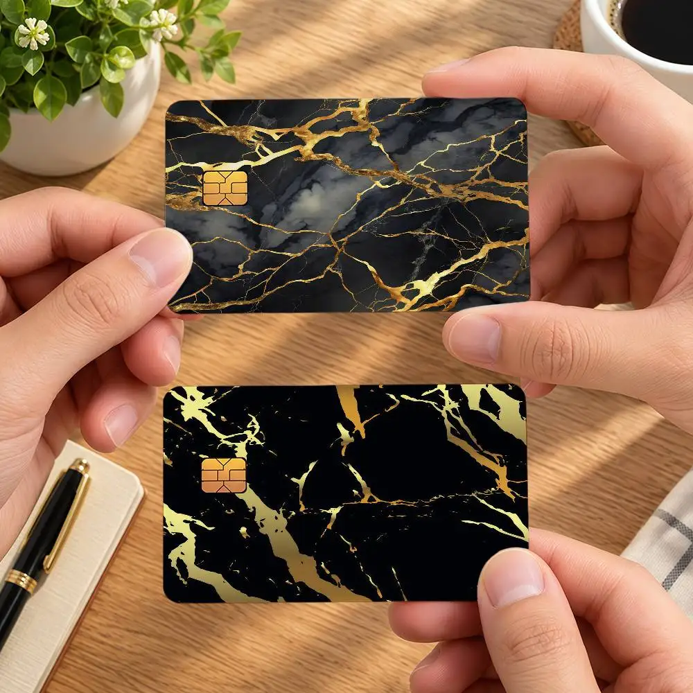 Black Gold Marble Anime Credit Card Stickers Canvas Prints Manga Decor HD