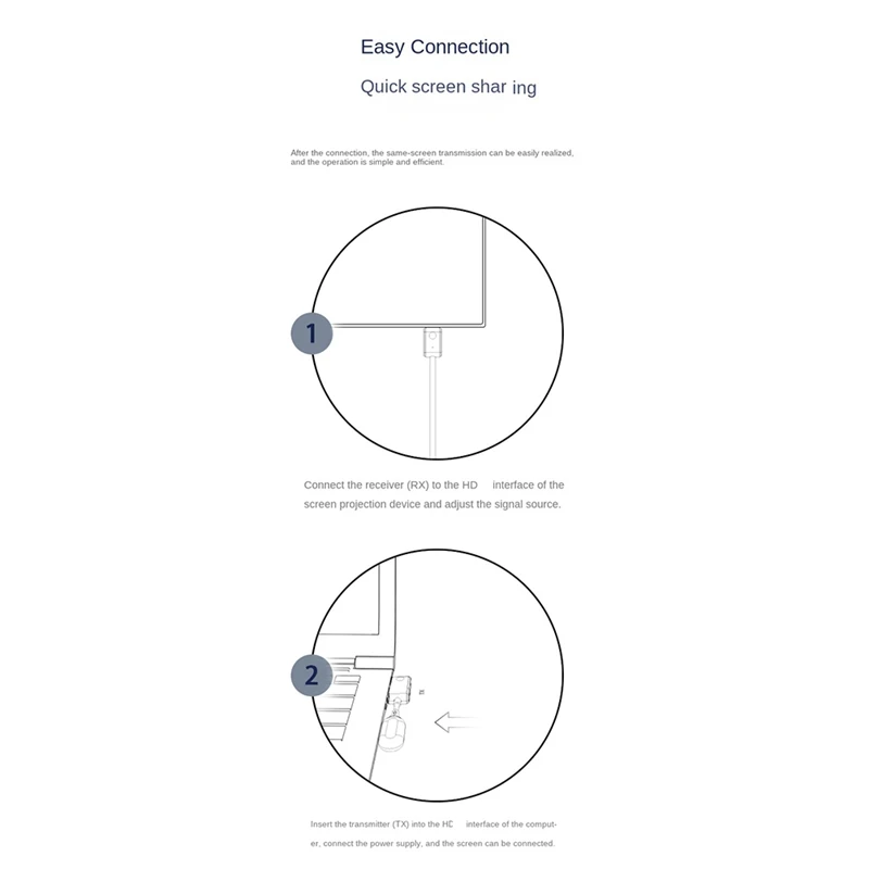 1Set CS7 Video Transmitter Receiver -Compatible USB Adapter Dongle 1080P Wireless Type-C Extender Projection Cable