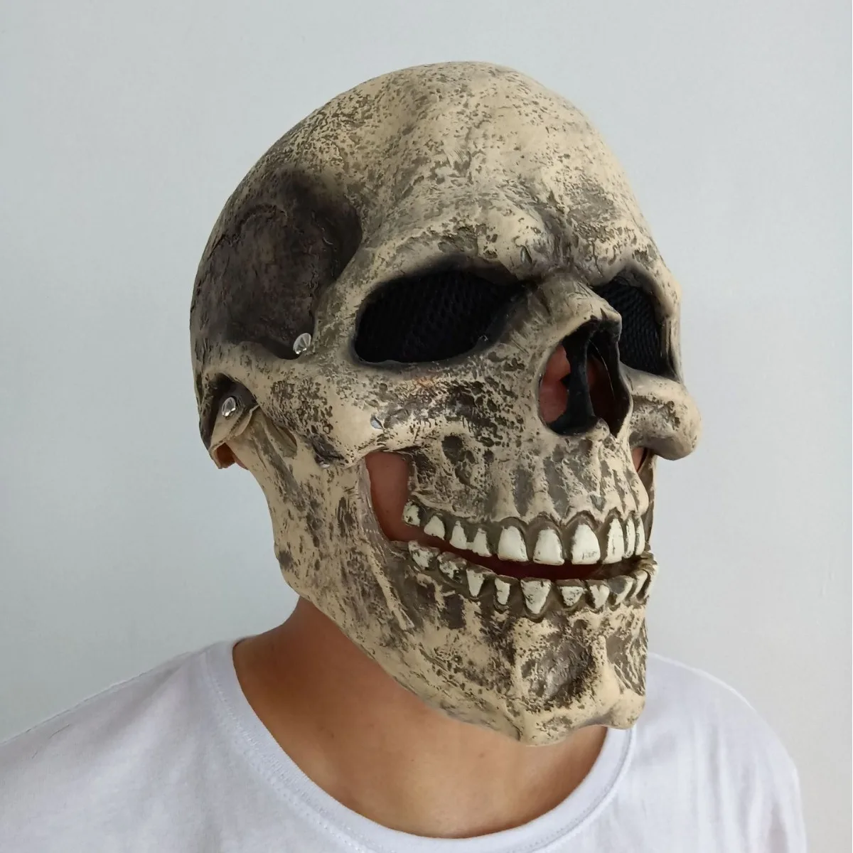 

Movable Jaw Mask Breathable Latex Headgear Full Head Skull Helmet Comfortable Skull Mask For Halloween Party Outdoor Decorations