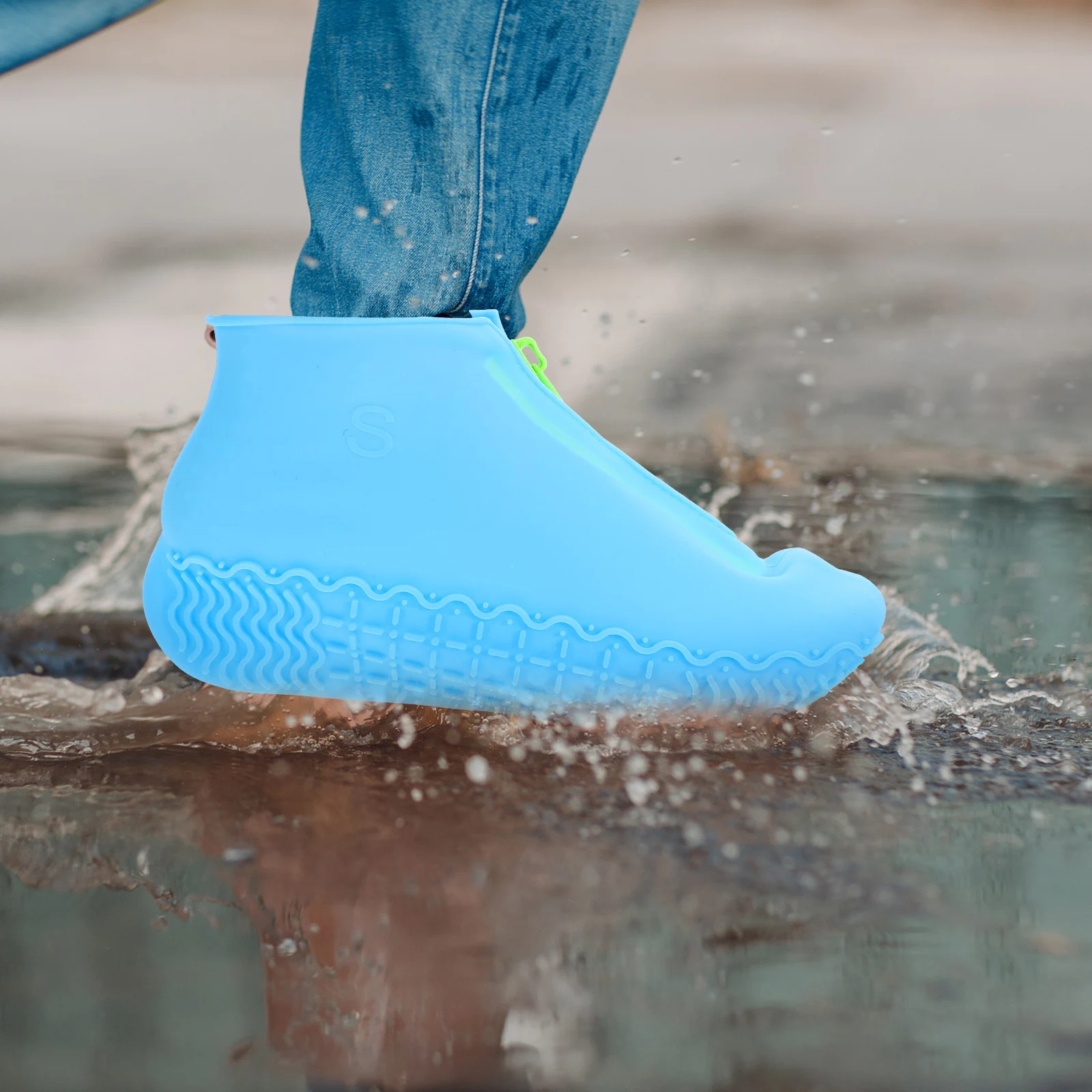 

Waterproof Shoe Cover Silicone Protective AntiSkid Rainproof Shoes Covers Child Size Foldable Outdoor Cycling Accessories