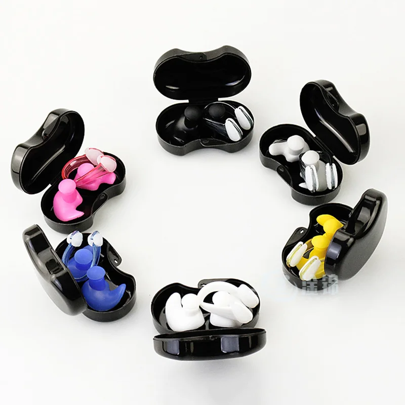 سدادات أذن للسباحة من السيليكون مع مجموعة مشبك أنف - سدادات أذن للنوم بخاصية إلغاء الضوضاء، تصميم مقاوم للماء وعازل للصوت وصديق للبيئة #1