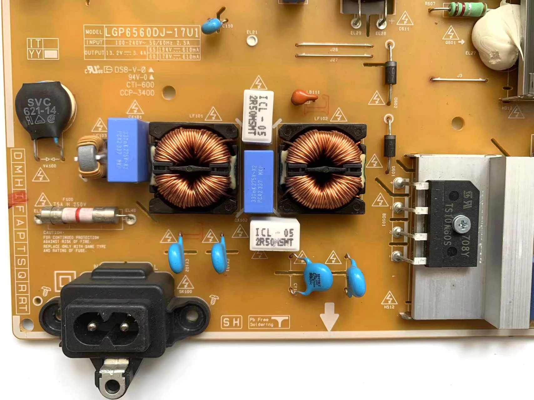 EAY64511001 EAX67189001(1.5) PLDL-L607A LGP6560DJ-17UI Power Supply Board is for 60UJ6050-UA 60UJ6300-UA 65UJ6300-UA 65UJ634V-ZD