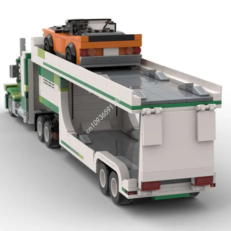 1305 pçs moc carro transportador cidade campeão supercar blocos de construção presente natal inspirador diy arquitetura criativa