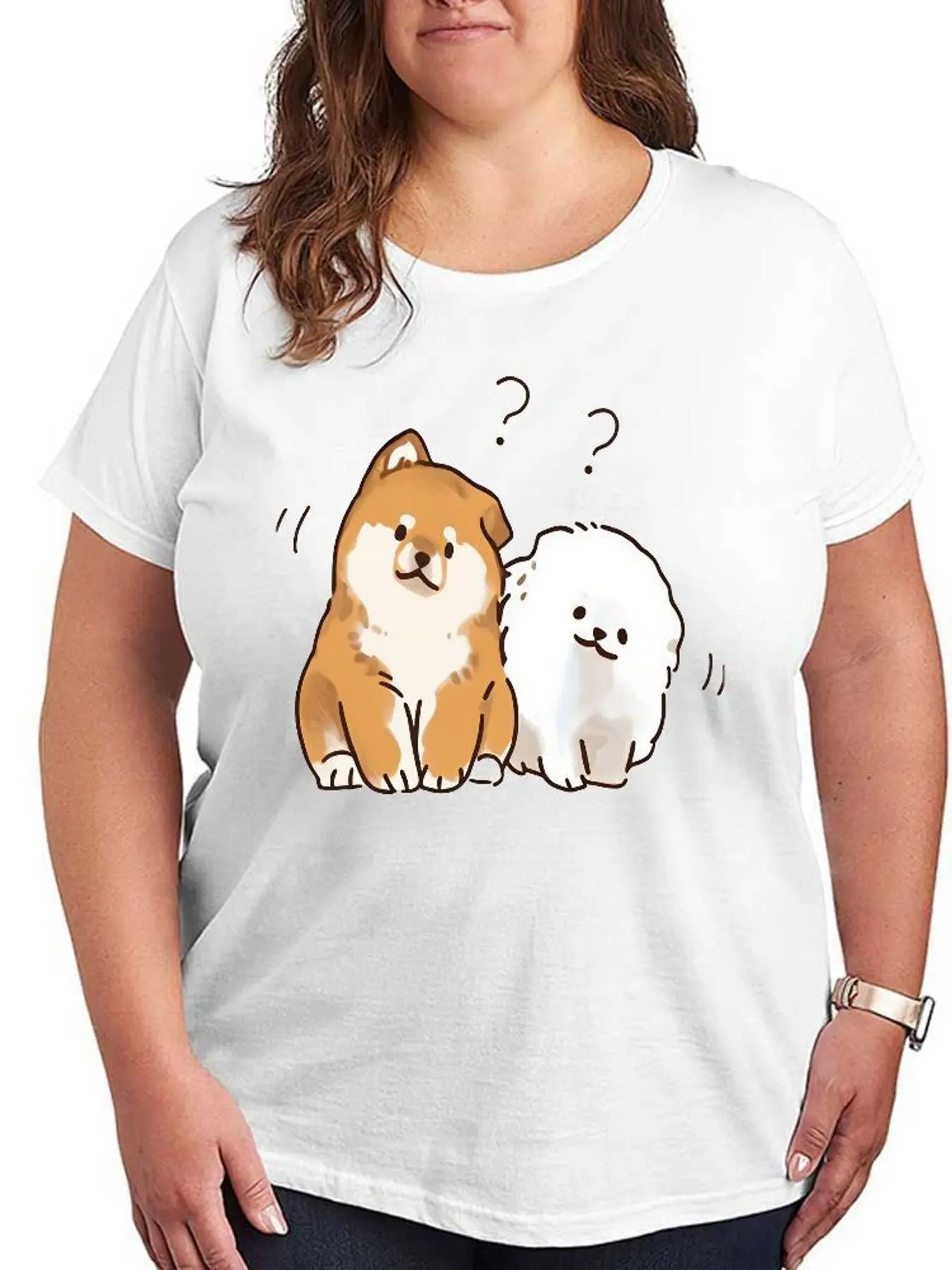 Cute Shiba Inu Bichon Frise Graphic T Shirt
