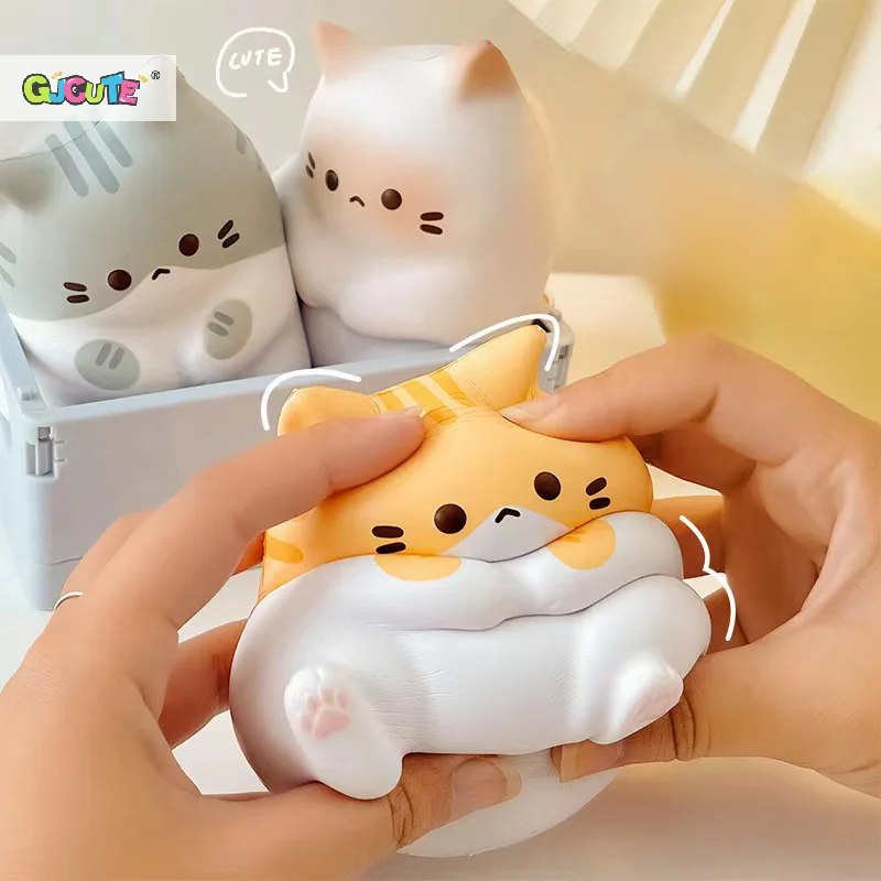 Cat Stress Relief Squishy Toy PU Squeeze Antistress Ball Cartoon Table Ornaments Slow Rebound Reliever Toys