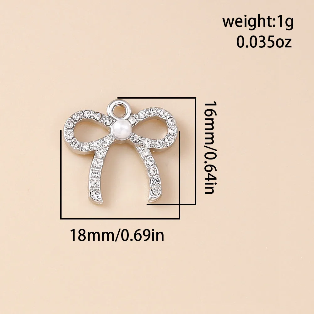 Leslie 5 Stück Gold Silber Farbe Schleife Serie Schleife Schleife Charm Anhänger für handgemachte Halskette Armband Schmuckherstellung Zubehör – Detail 11
