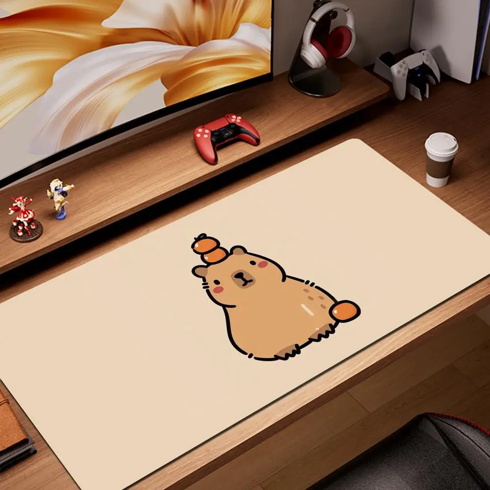 

Large Rubber Mousepad Capybara Keyboard Mat Cute Kawaii Table Mat Gamer Desktop Cabinet Non-slip Student Writing Mat