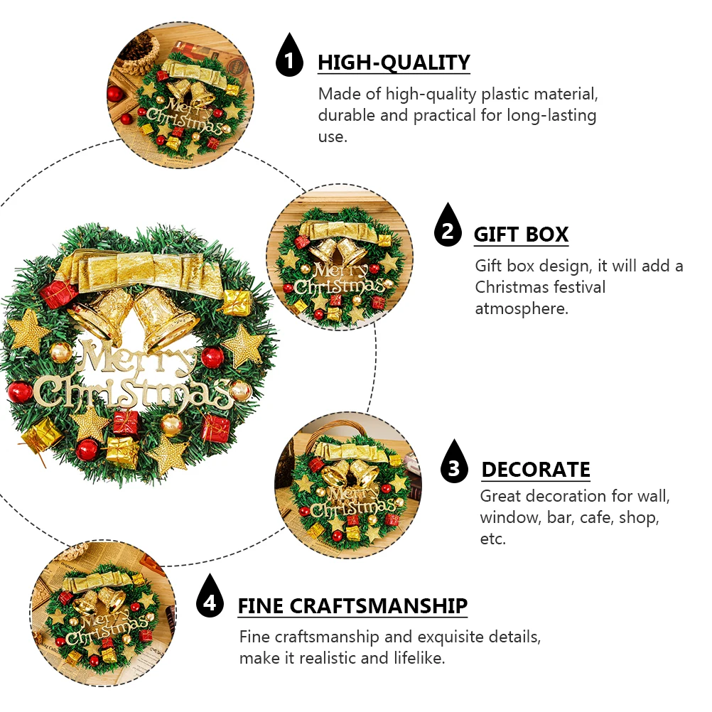 

Simulated Wreath Ornaments Artificial Party Interior Christmas Decorations Door Props