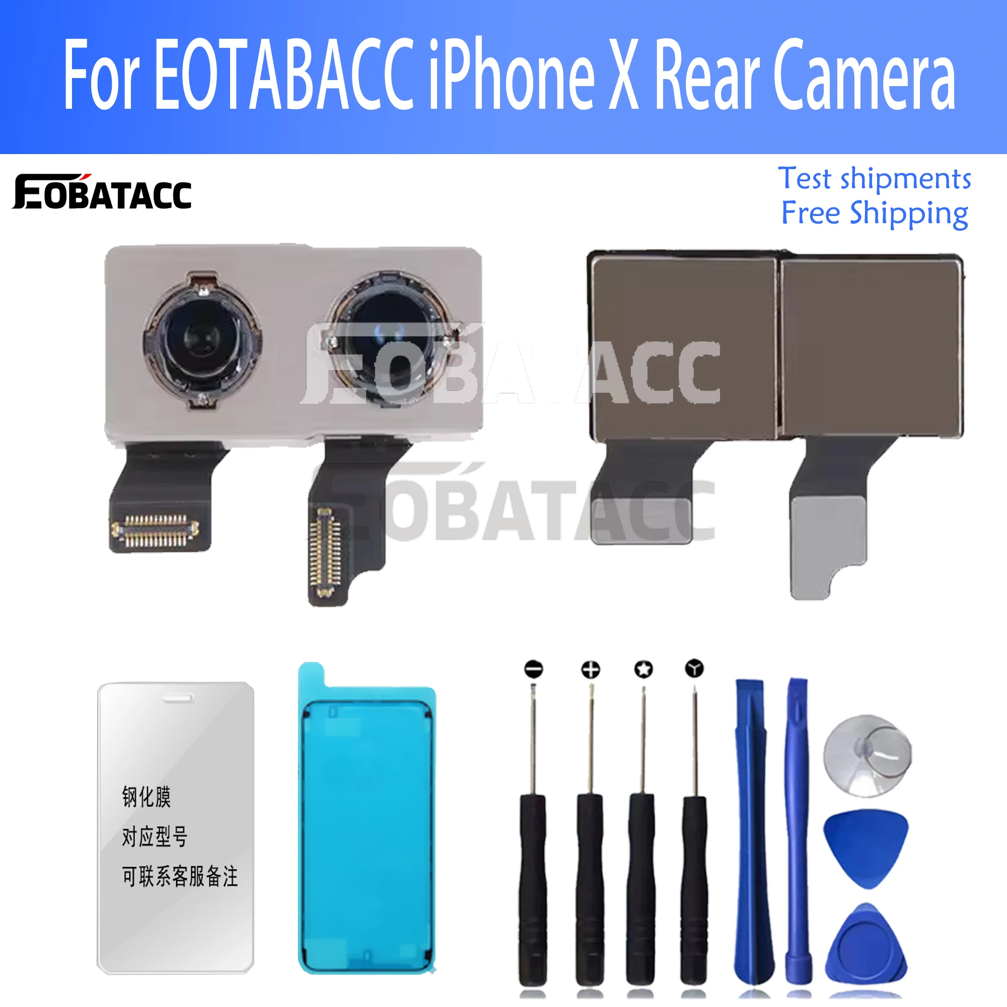 

EOTABACC brand back camera rear camera big camera for iPhone X Replacement part+Free Tloos