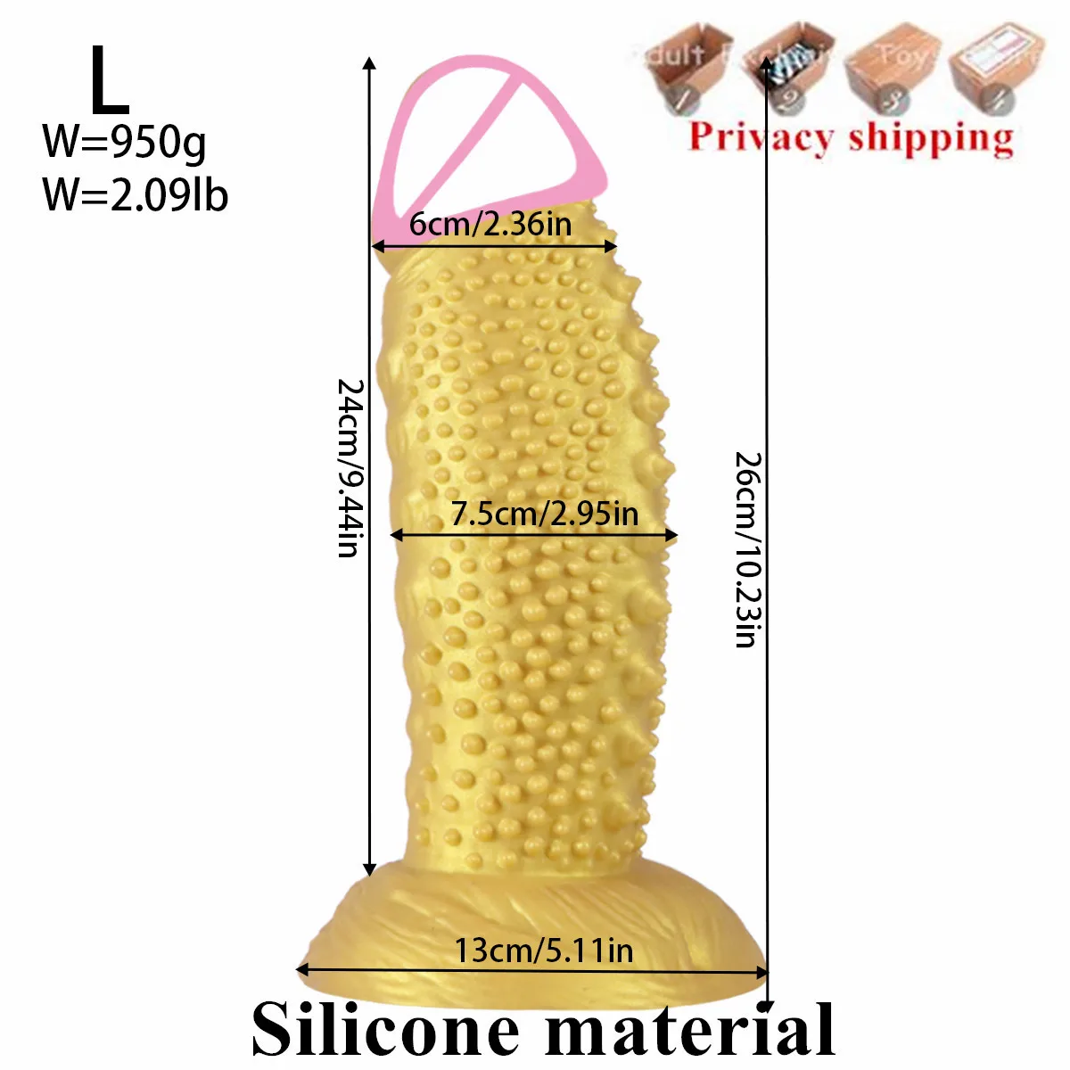 Dildo in silicone rosso con punte e ventosa gioco anale_voghion.com